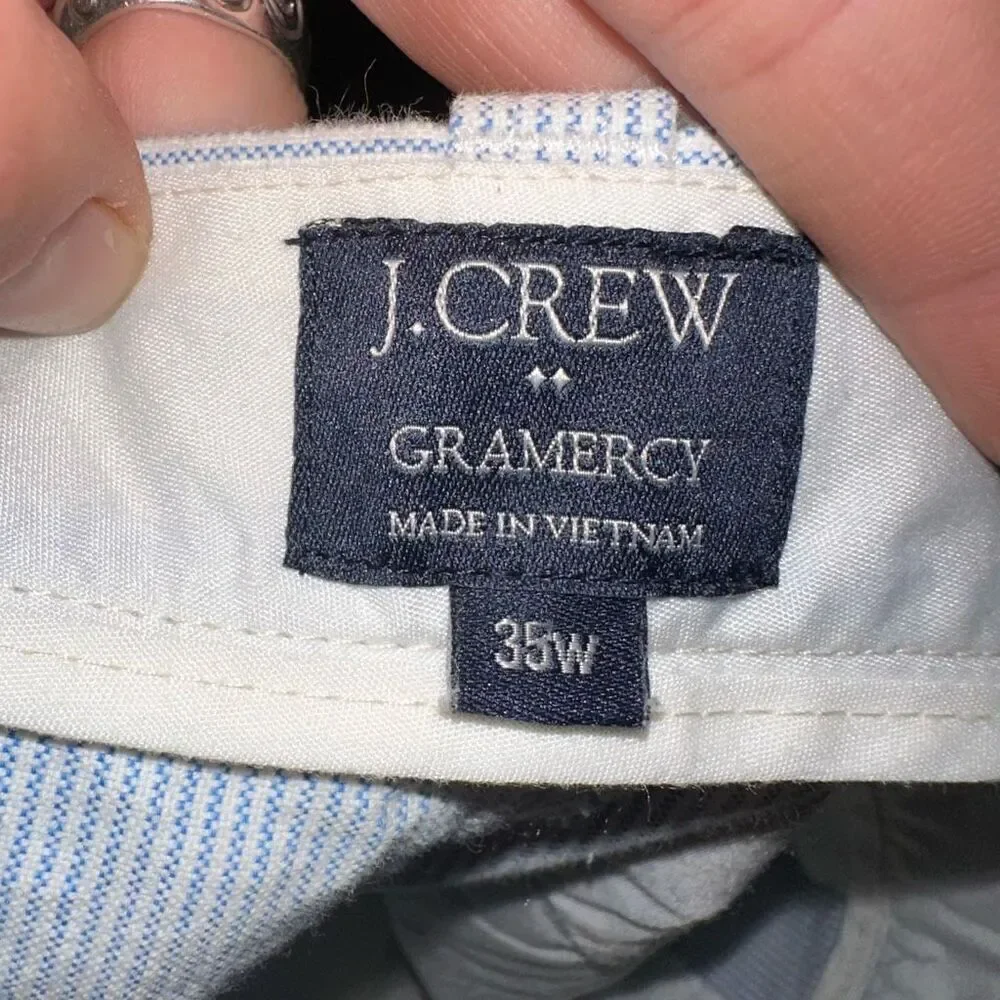 J Crew pinstripe business casual preppy Gramercy 35W shorts